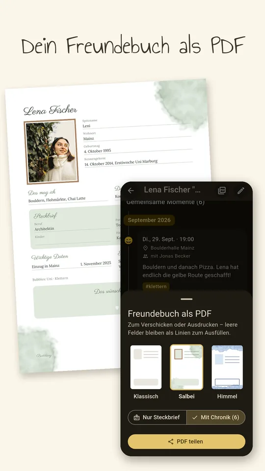 Freundebuch als PDF
